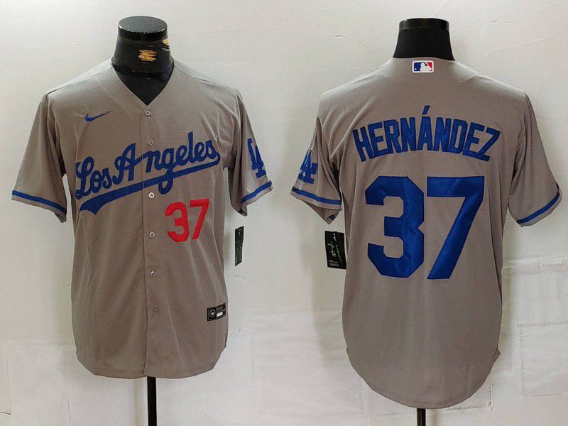 Men Los Angeles Dodgers #37 Hernandez Grey Nike Game 2024 MLB Jersey style 7249->los angeles dodgers->MLB Jersey
